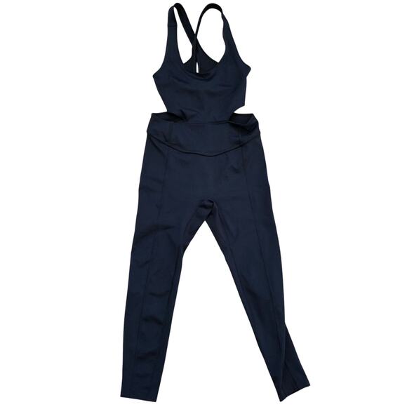 Free People Movement Black Back It Up Jumpsuit sz Small Athletic Athleisure - Picture 1 of 6